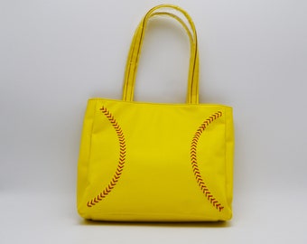 Softball Leather Purse, Elegant Softball Handbag by BallPark Leather, Best Softball Gift for Women