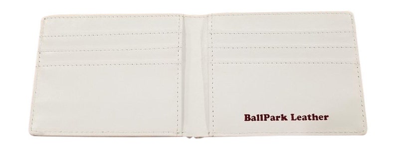 Leather Baseball Wallet, Men's Bi-fold with Baseball Seam Stitch image 3