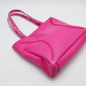 Pink Baseball Leather Purse, Handbag by BallPark Leather image 4