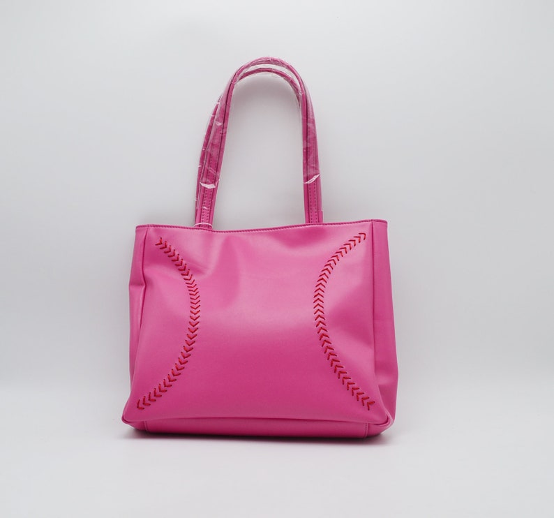 Pink Baseball Leather Purse, Handbag by BallPark Leather image 1