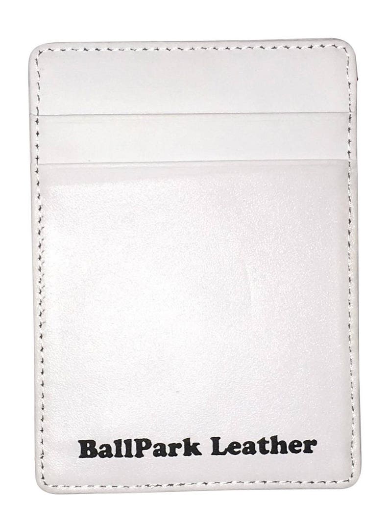 Leather Baseball Seam Front Pocket Wallet image 4