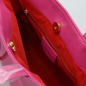 Pink Baseball Leather Purse, Handbag by BallPark Leather image 5