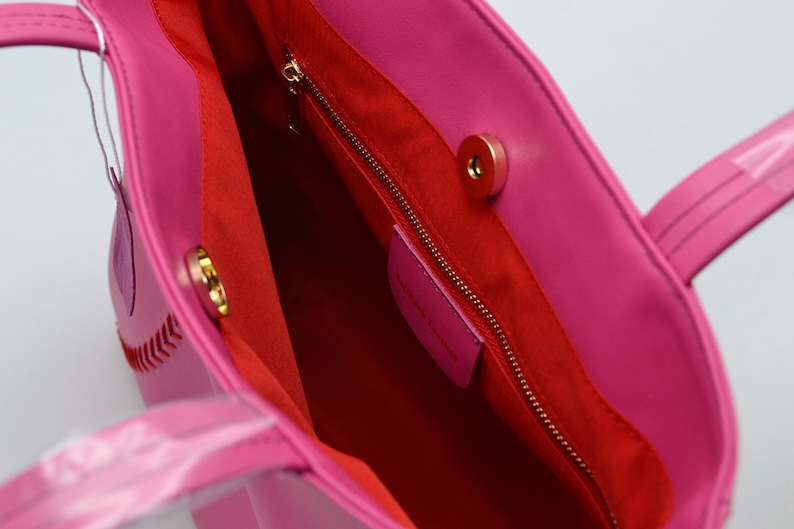 Pink Baseball Leather Purse, Handbag by BallPark Leather image 5