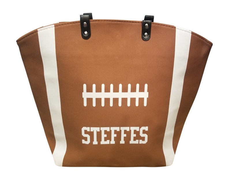 Personalized Brown Football Canvas Tote Sports Bag Etsy