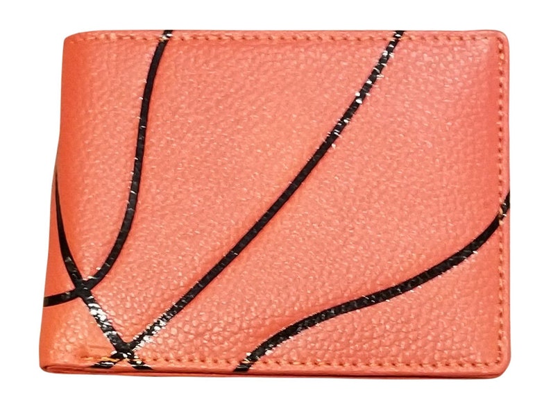 Leather Basketball Bifold Wallet Billfold Great Basketball Etsy