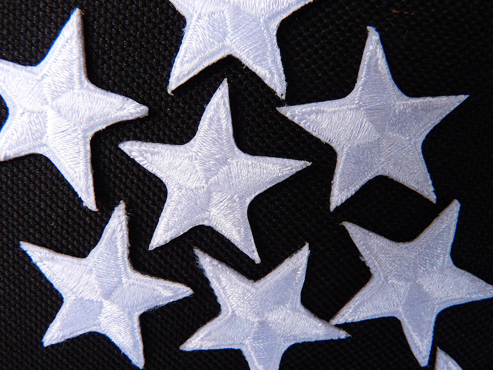 White Star Patches Embroidered White Ironon Stars 1 25mm From Point to