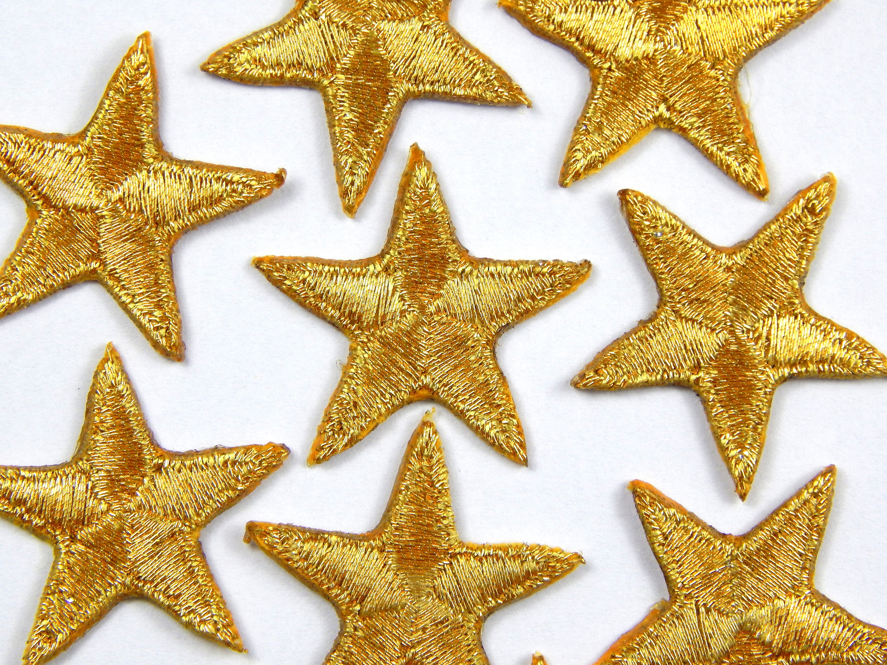  Gold Star Patch 5 Pieces Tiny Gold uKET Embroidery Star Patches  with Fine Metallic Thread. Iron on Backing 1.25 inches : Arts, Crafts &  Sewing