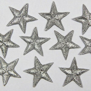 Small Silver Star Embroidery Patches for Clothing, Iron On Sewing Appliques  (1.4 in, 50 Pack), PACK - Kroger