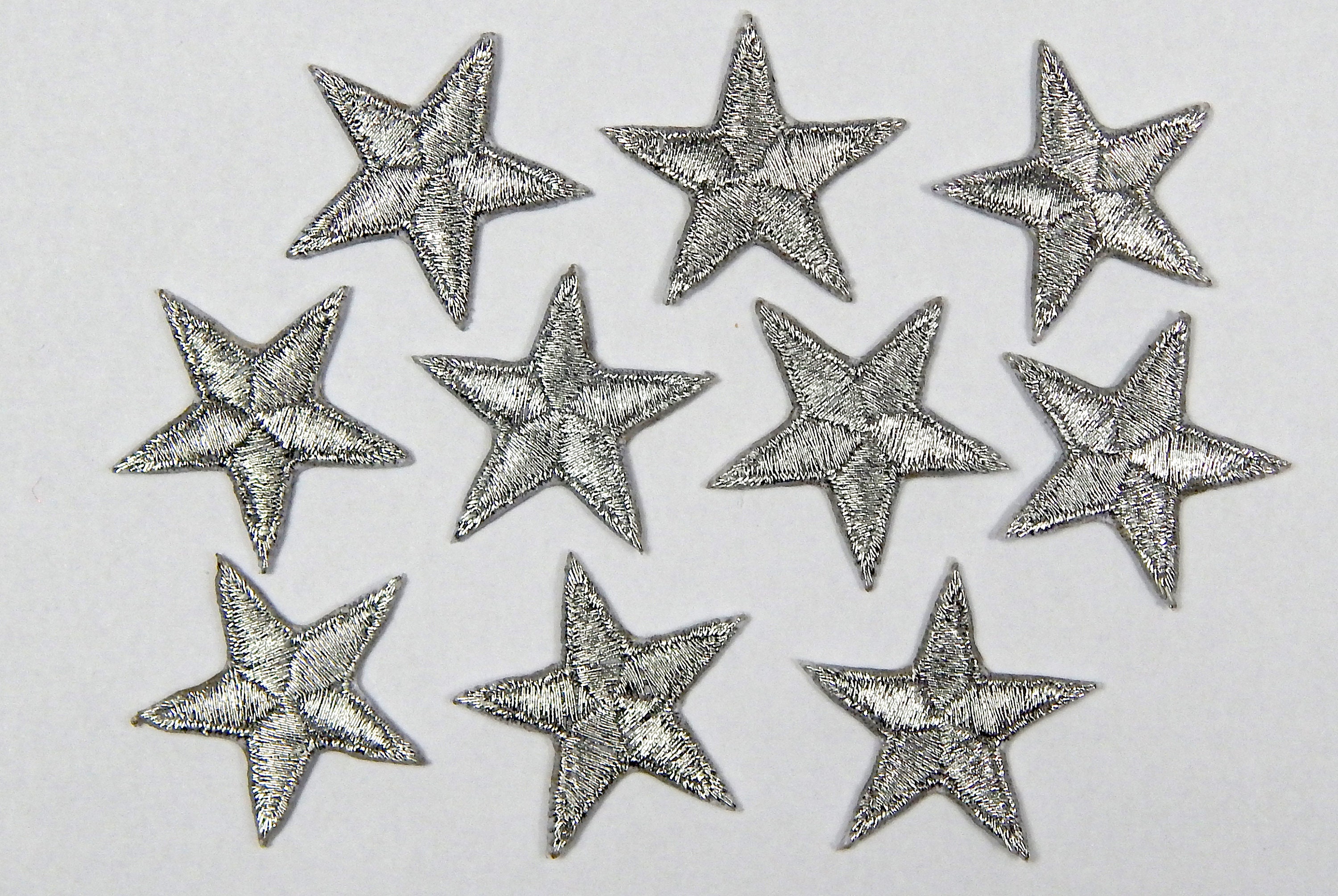 1 Star Patch Small Silver 3.8cm X 3.9cm Embroidered Iron on Patches DIY for  Denim Jacket Badges Multicolour Thread Stars 