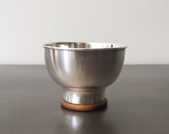 Vintage 1950s Tapio Wirkkala Sterling Silver Sugar Bowl | Kultakeskus Oy Finland | Catchall Ring Key Dish | Teak Wood | Scandinavian Modern