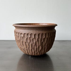 Vintage Robert Maxwell Faceted Studio Pottery Planter Bowl | Earthgender Ceramic | Architectural Pottery | California Mid Century Design