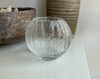 Vintage 1960s Timo Sarpenava Minora Vase | Iittala Finland | Textured Brutalist Glass | Mid Century Scandinavian Design