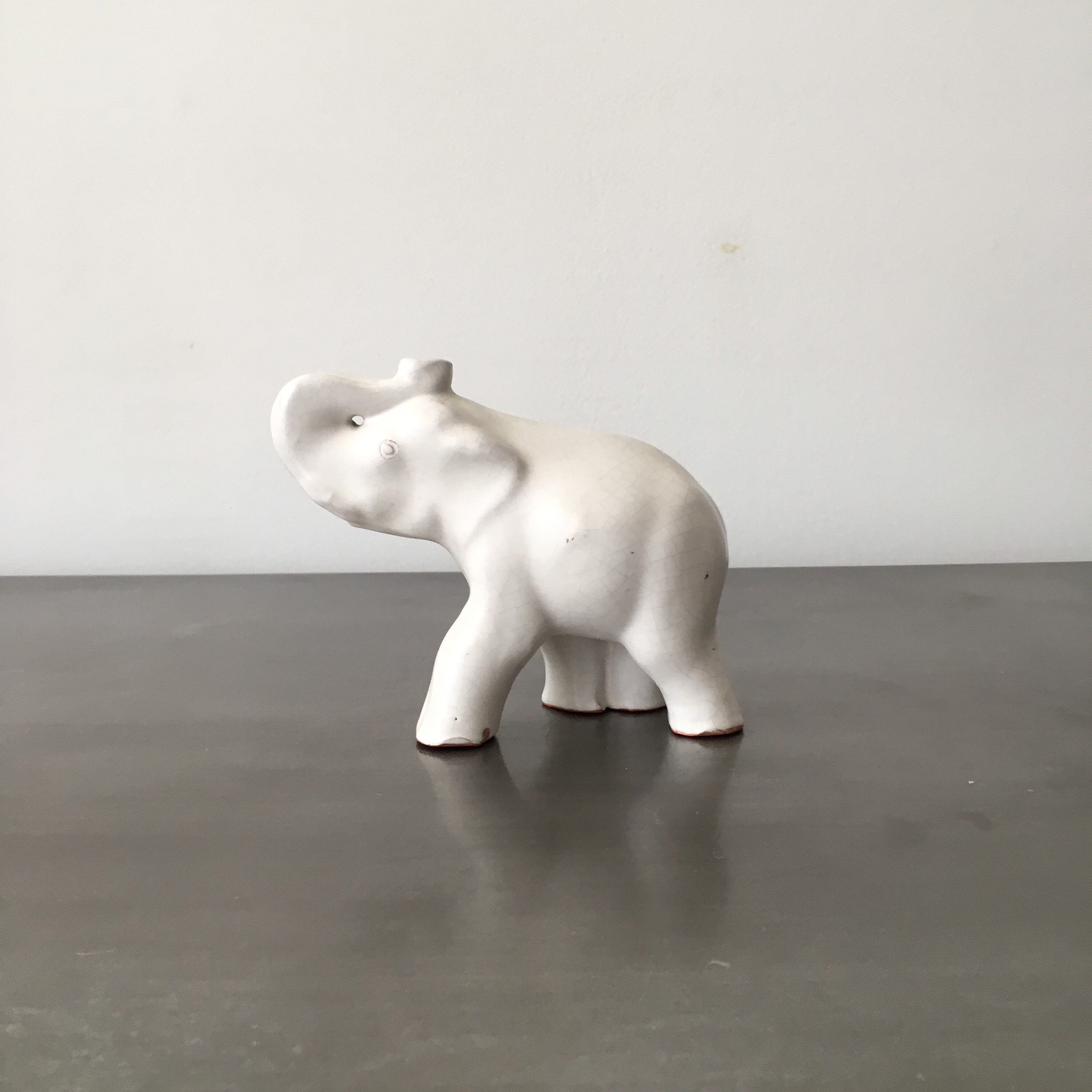 Nittsjo Sweden Ceramic Elephant Figurine // Swedish Design