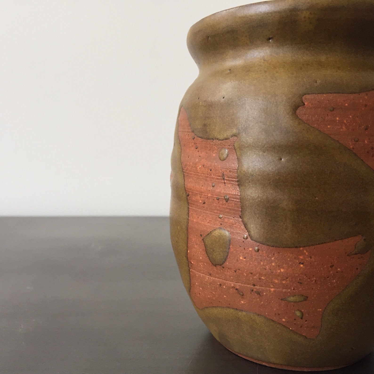 Mid Century Studio Pottery Signed Vase // Hand Thrown Ceramic // Moss ...
