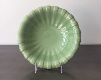 Vintage Upsala Ekeby Ribbed Edge Ceramic Bowl // Vicke Lindstrand // Serving Fruit Dish // Swedish Modern Design