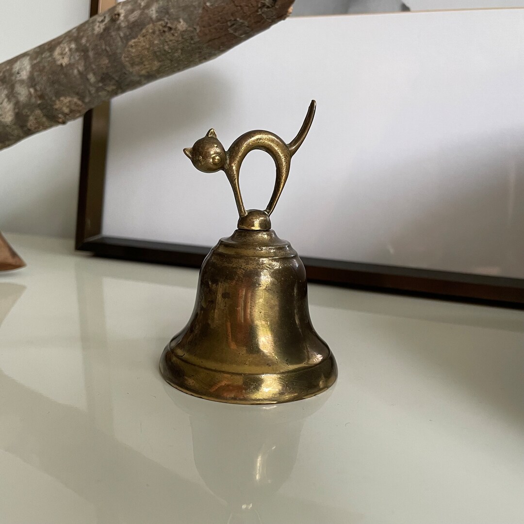 Vintage Brass Arched Back Cat Bell Figurine | Walter Bosse Herta Baller ...