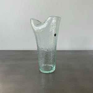 Vintage 1950s Martini Cocktail Pitcher Carafe | Craquelure Glass | Made In Belgium | Barware Bar Decor