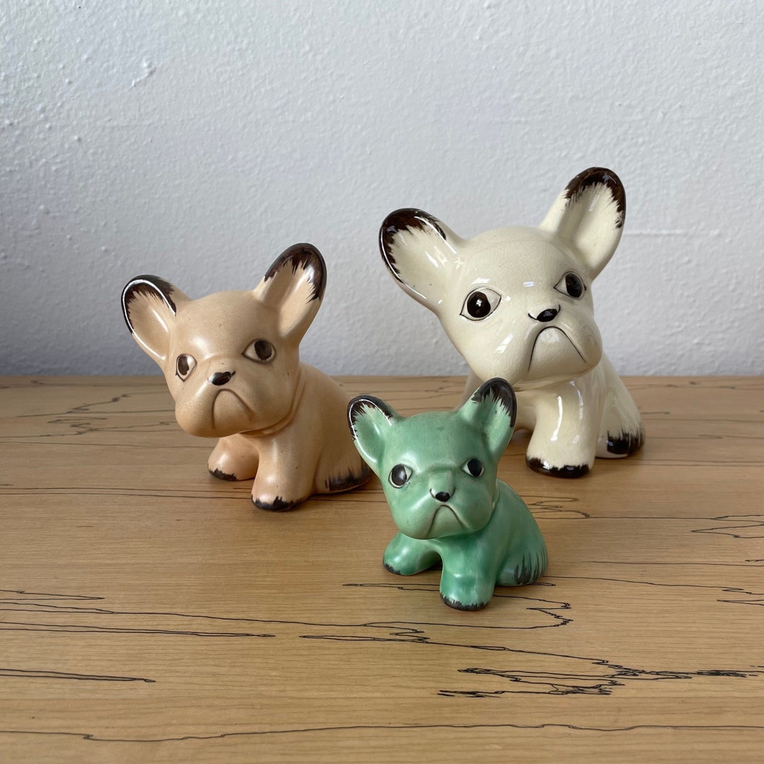 Vintage Sylvac Pottery Ceramic French Bulldog Dog Set of Three Trio ...