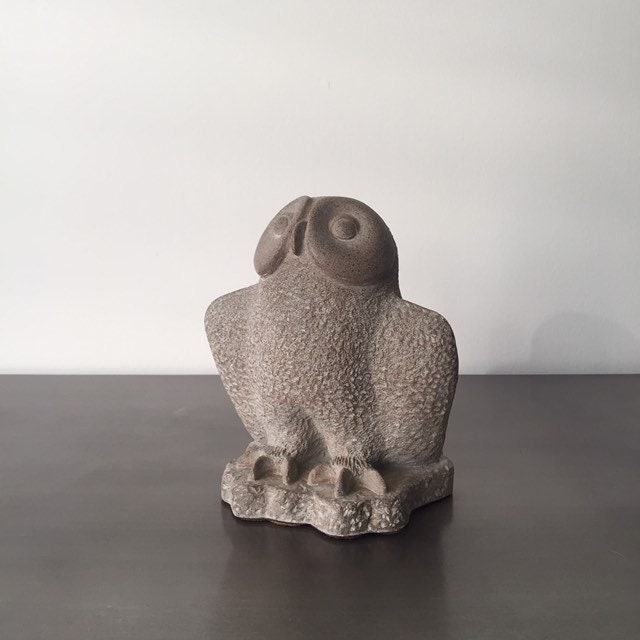 Rare Mid Century Owl Sculpture Signed Paul Bellardo | Austin Productions | Scandinavian Minimalist S