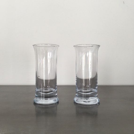 modern scandinavian glass decor. set of two Per Lutken for Holmegaard Vintage Danish modern smoke glass Duckling vases