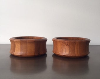 Danish Staved Teak Wood Bowl // Digsmed Denmark // Butler Block // Scandinavian Design