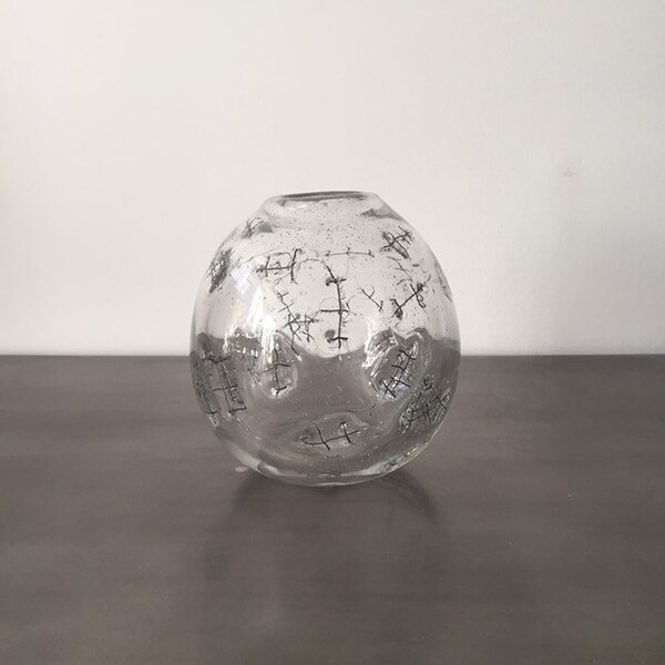 Retro Iron Wire Glass Mini Desk Vase