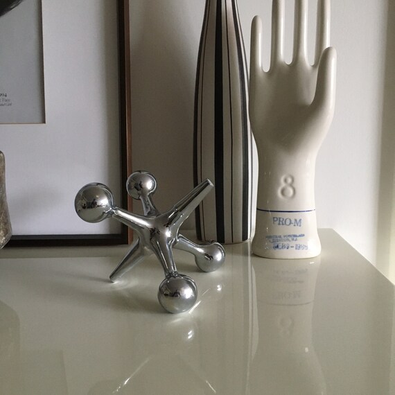 Vintage Bill Curry Style Chrome Jacks Jax Sculpture | Design Line