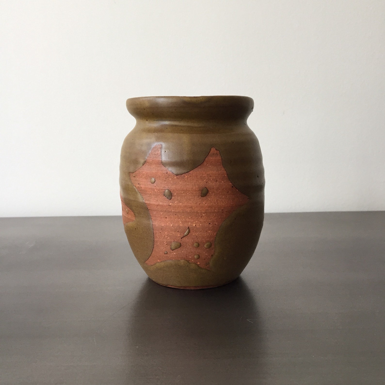 Mid Century Studio Pottery Signed Vase // Hand Thrown Ceramic // Moss ...