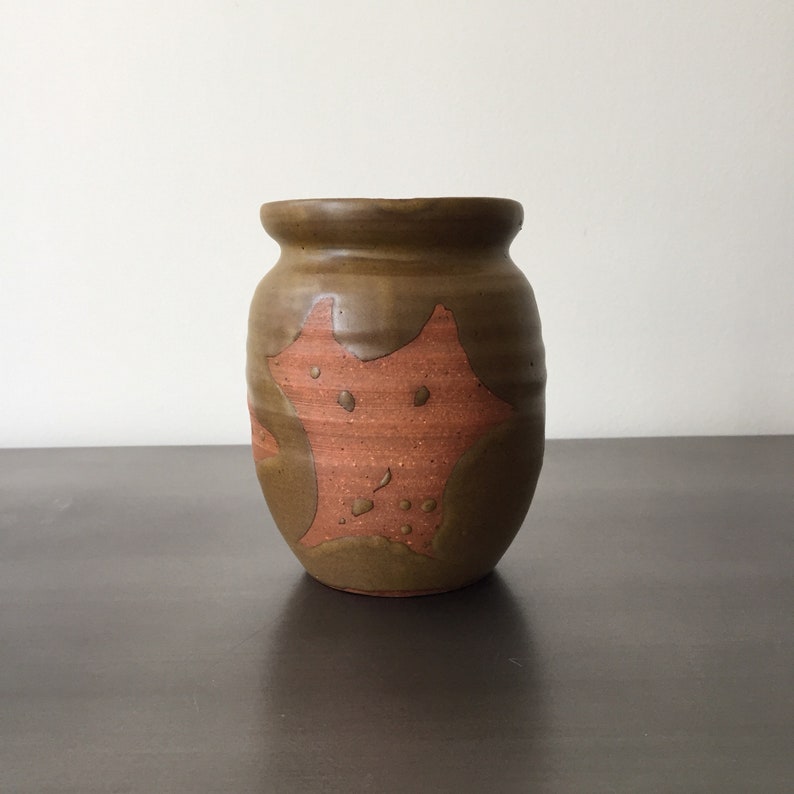 Mid Century Studio Pottery Signed Vase // Hand Thrown Ceramic // Moss ...
