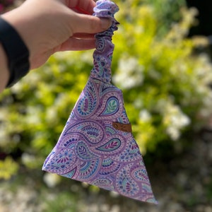 Purple Paisley Dog Scrunchie Bandana | Dog Scarf | Dog Wear | Dog Bandana | Dog Adventures | Flower Dog Wear | Floral Bandana | Dainty Dog
