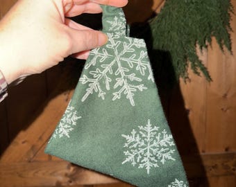Christmas Snowflake Flannel Dog Bandana Scrunchie