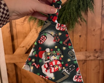 Christmas Dog Bandana Scrunchie: Holiday Scarf, Sizes 6-7