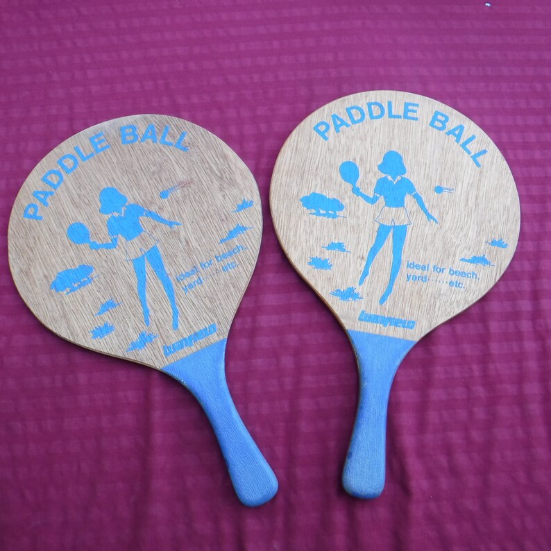 Two Vintage Wood Paddle ball Paddles repurpose Vintage toys Etsy