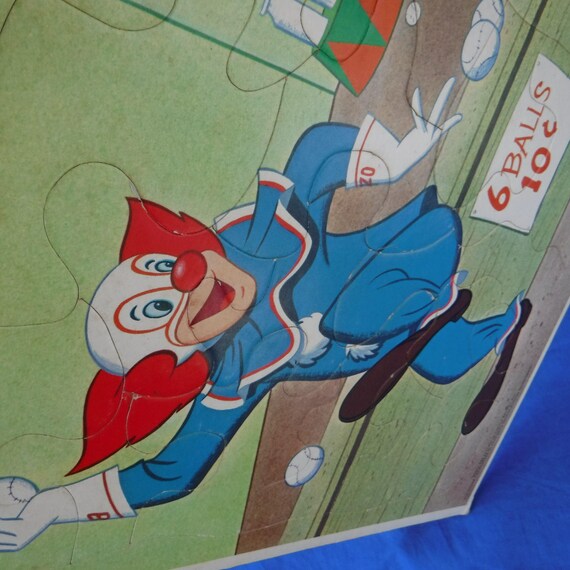 Vintage 1966 Bozo The Clown Puzzle Larry harmon pictures Repurpose Kids Toy Vintage game Cartoons Kids Show Jigsaw Puzzle Brain Game