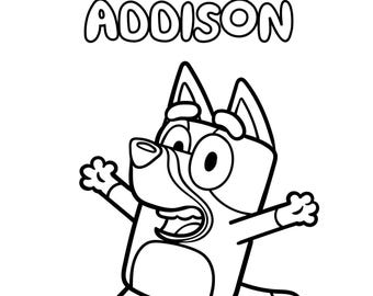 Bluey Birthday Coloring Sheet