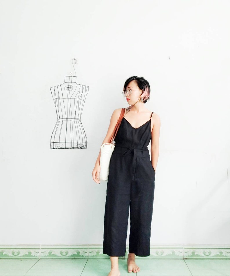 linen jumpsuit etsy