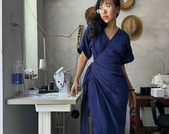Customize Organic Cotton Tulip Wrap Dress: Boho Wedding, Bridesmaids