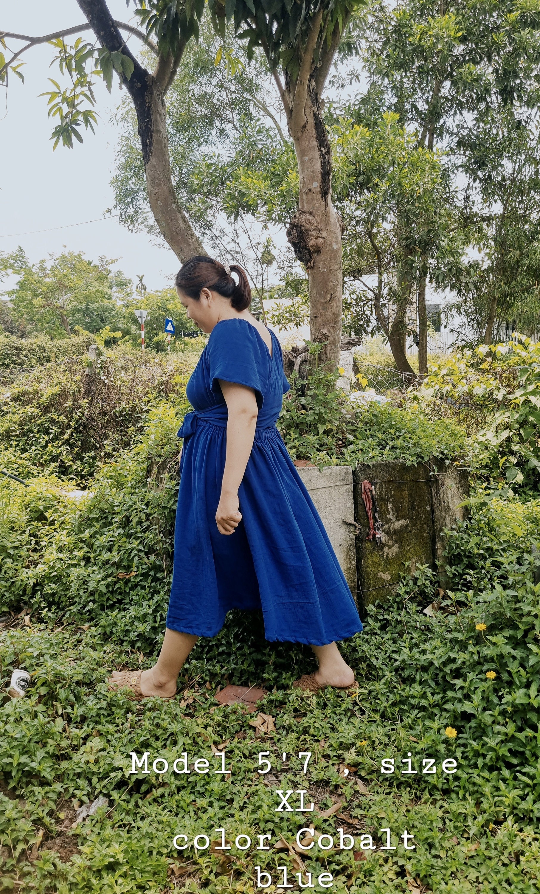 Customize Organic Cotton Muslin Wrap Dress: 7-way Convertible