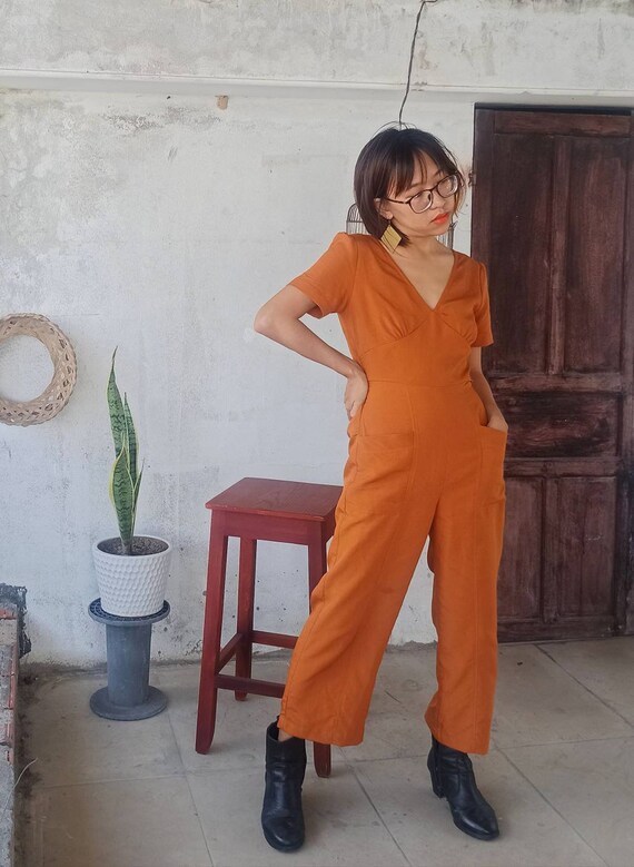 Custom Linen Elegant Jumpsuit Wrap 
