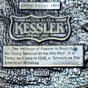 Boucle De Ceinture Vintage 1993 Kessler American Whiskey - Édition Limitée, Plaquée Laiton (pour Ceinture Jusqu'à 1.80")