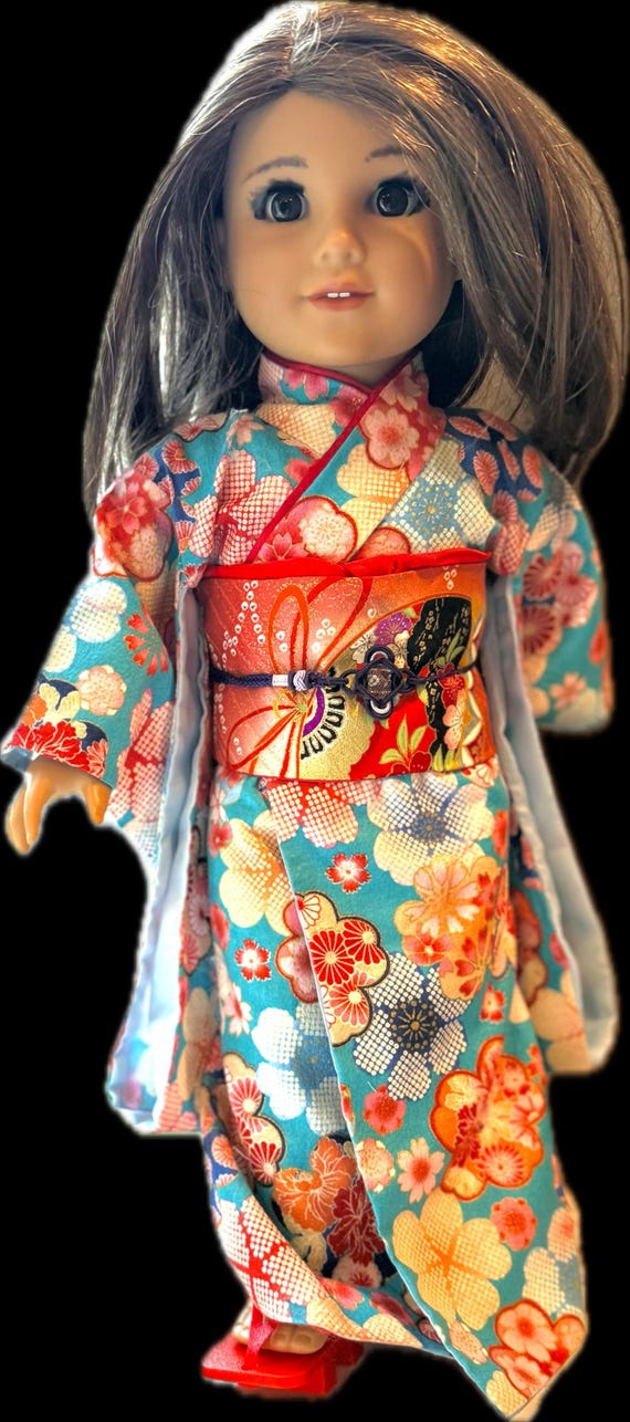 18-inch doll’s 100 per cent cotton kimono with a Japanese-style print