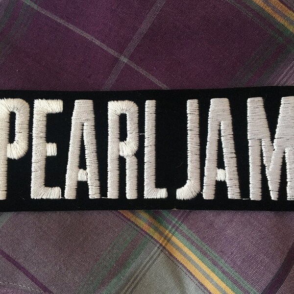 Pearl Jam iron-on embroidered patch (aprox. 4.75" x 1.75")