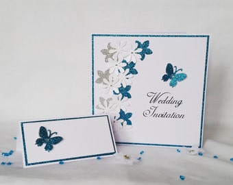 Elin glitter wedding stationery
