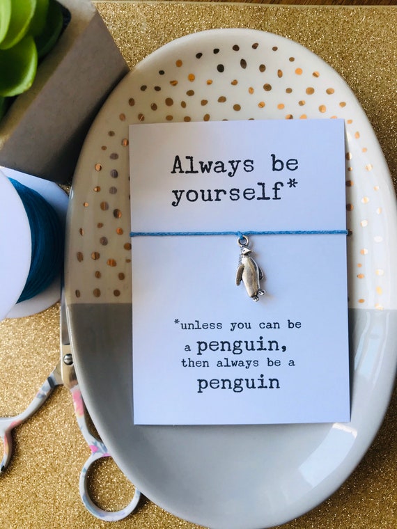 Be Yourself Penguin Wish Bracelet Friendship Bracelet Cord 