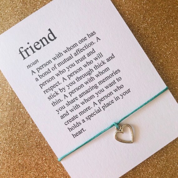 Friend Dictionary Definition Charm Friendship Wish Bracelet Etsy Friend Dictionary Definition Charm Friendship Wish Bracelet Etsy