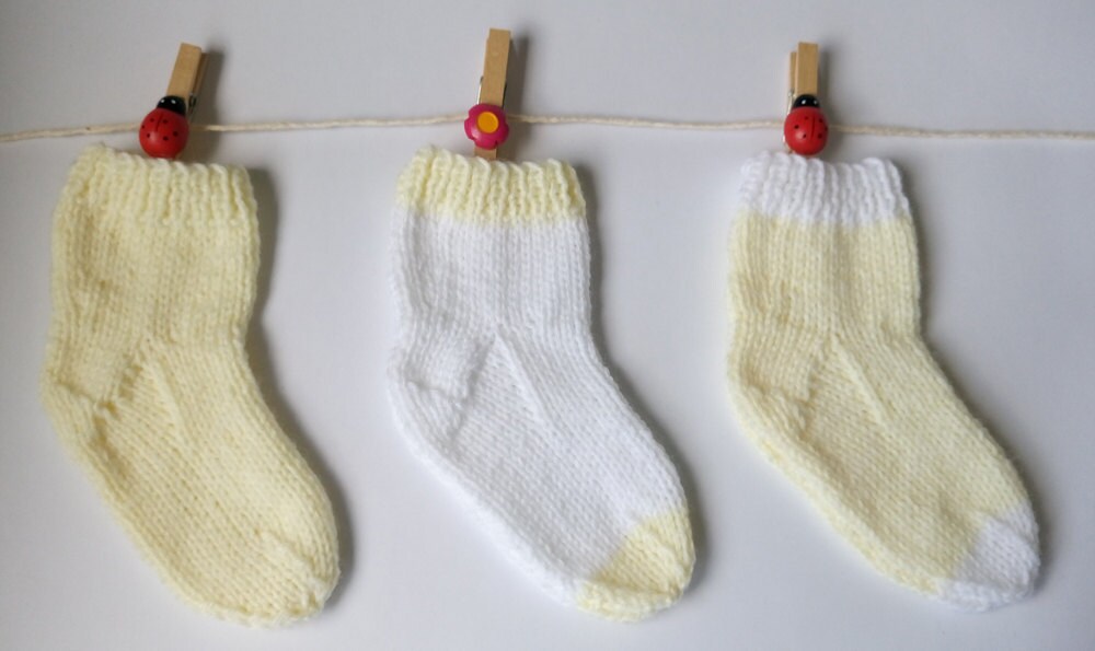 Hand Knitted Baby Socks 03 Months Etsy
