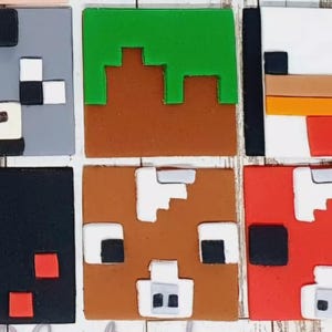 Edible Fondant Minecraft inspired Themed Cupcake Toppers x 6 ... 4.5cms, 20 characters to choose from! bild 3