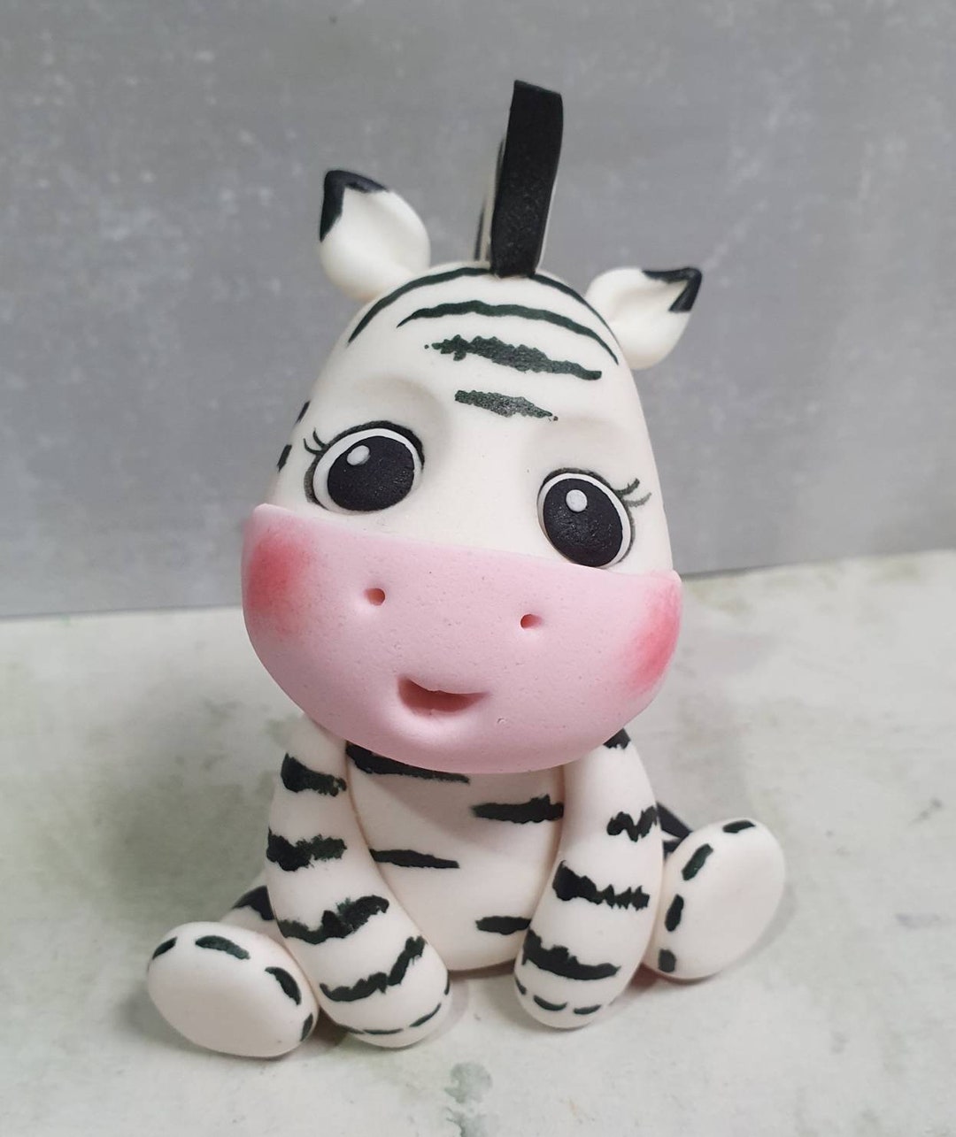Edible Fondant Zebra Cake Topper Etsy Australia