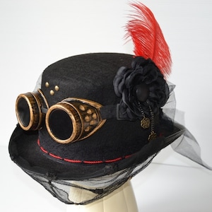 Steampunk sluier hoed