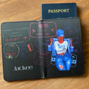 Stamped, Personalized passport cover,  Travel, girlsTrip